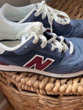 New Balance Kids Navy and Burgundy Lace-Up Sneakers